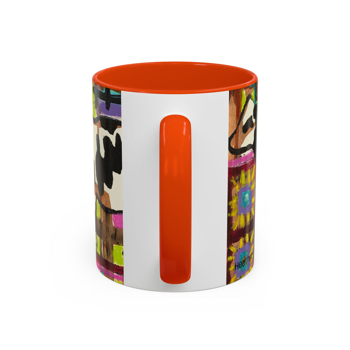Abstract Colorblock Cow Art Mug — Vibrant Farmhouse Coffee Cup (11oz/15oz)