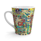 Abstract Colorful Latte Mug — Vibrant Modern Art Coffee Cup