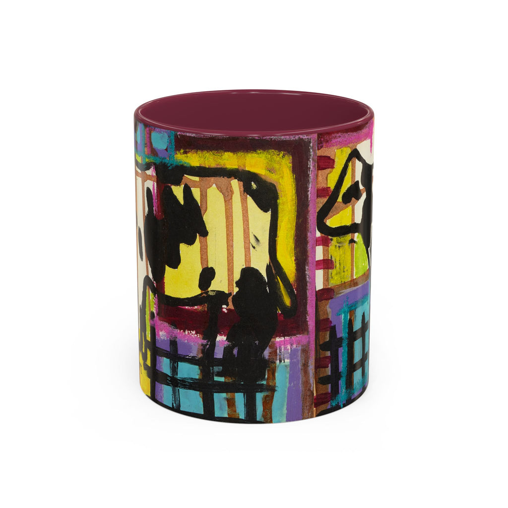 Abstract Colorblock Cow Art Mug — Vibrant Farmhouse Coffee Cup (11oz/15oz)