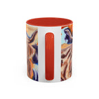 Highland Cow Accent Coffee Mug – Colorful Highland Cattle Art (11/15oz)