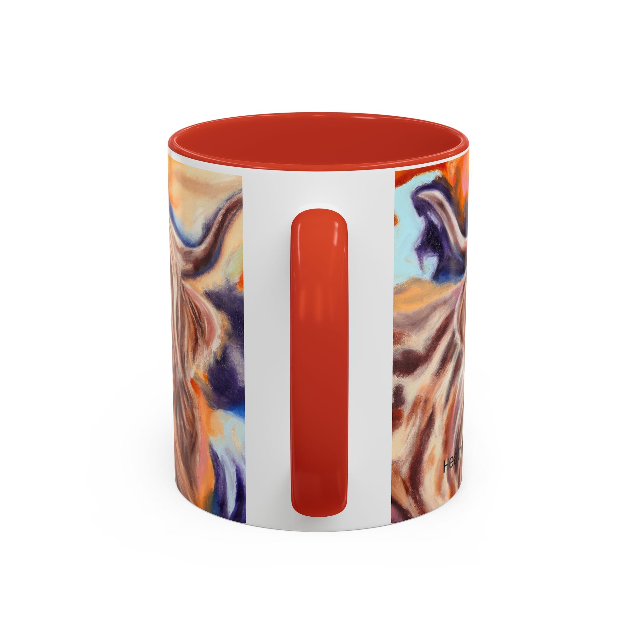 Highland Cow Accent Coffee Mug – Colorful Highland Cattle Art (11/15oz)
