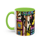 Abstract Colorblock Cow Art Mug — Vibrant Farmhouse Coffee Cup (11oz/15oz)