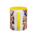 Highland Cow Accent Coffee Mug – Colorful Highland Cattle Art (11/15oz)