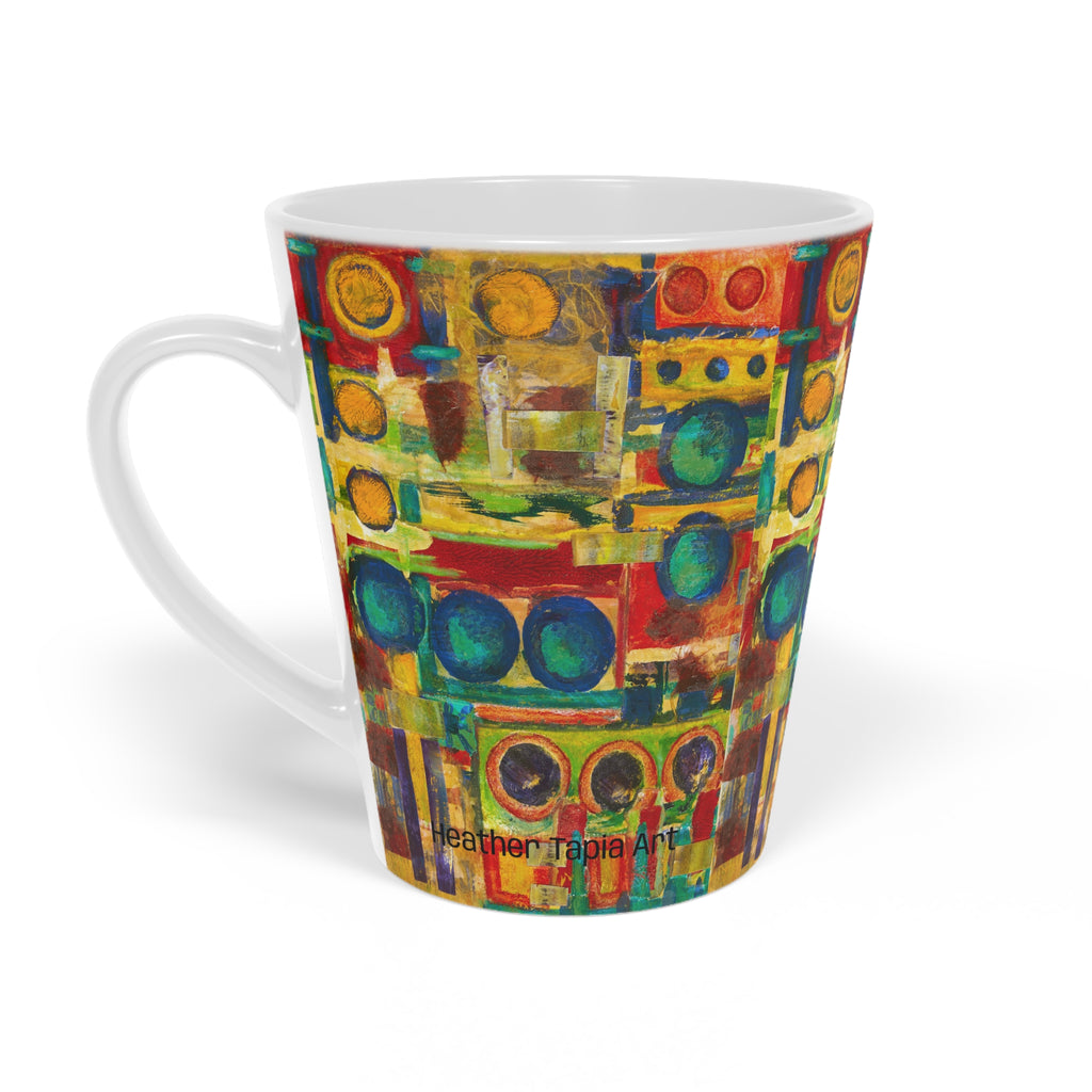 Abstract Colorblock Latte Mug — Bright Geo Art 12oz
