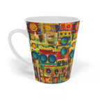 Abstract Colorblock Latte Mug — Bright Geo Art 12oz