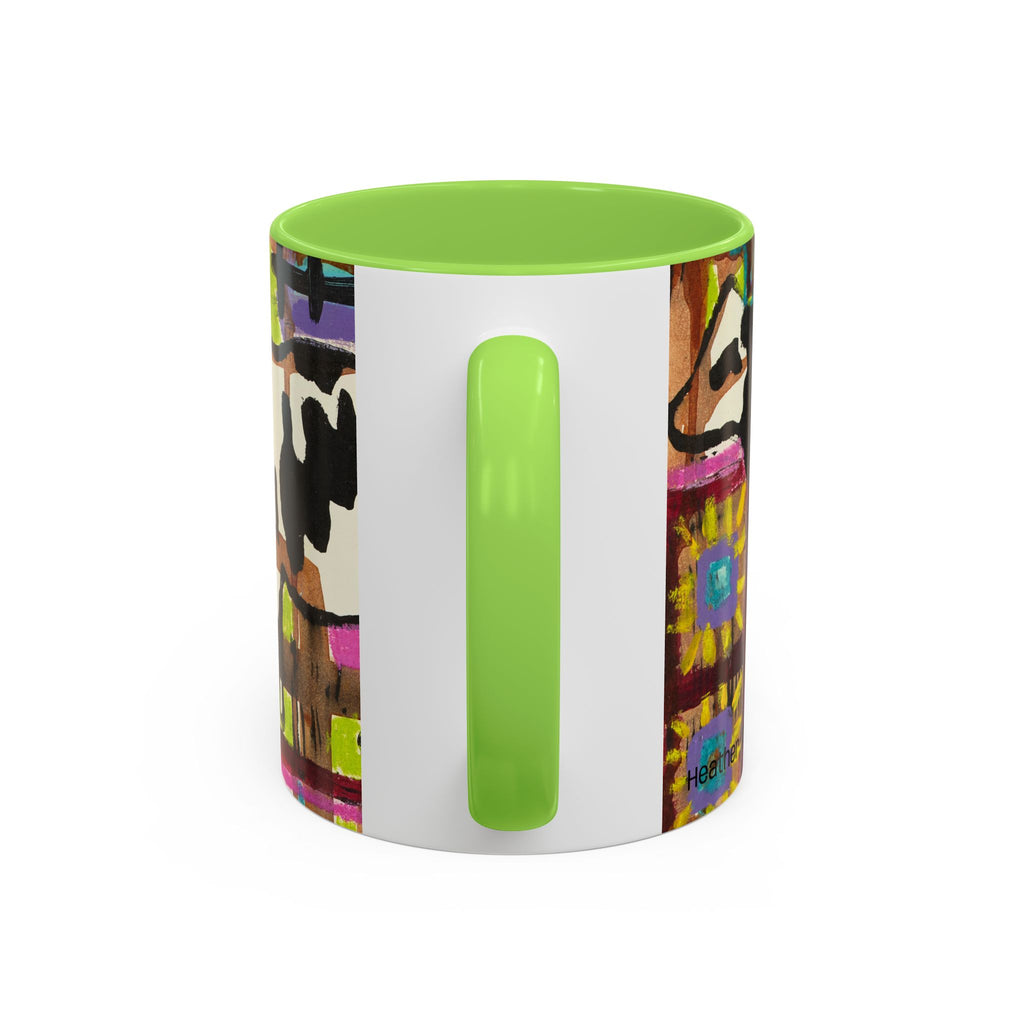 Abstract Colorblock Cow Art Mug — Vibrant Farmhouse Coffee Cup (11oz/15oz)