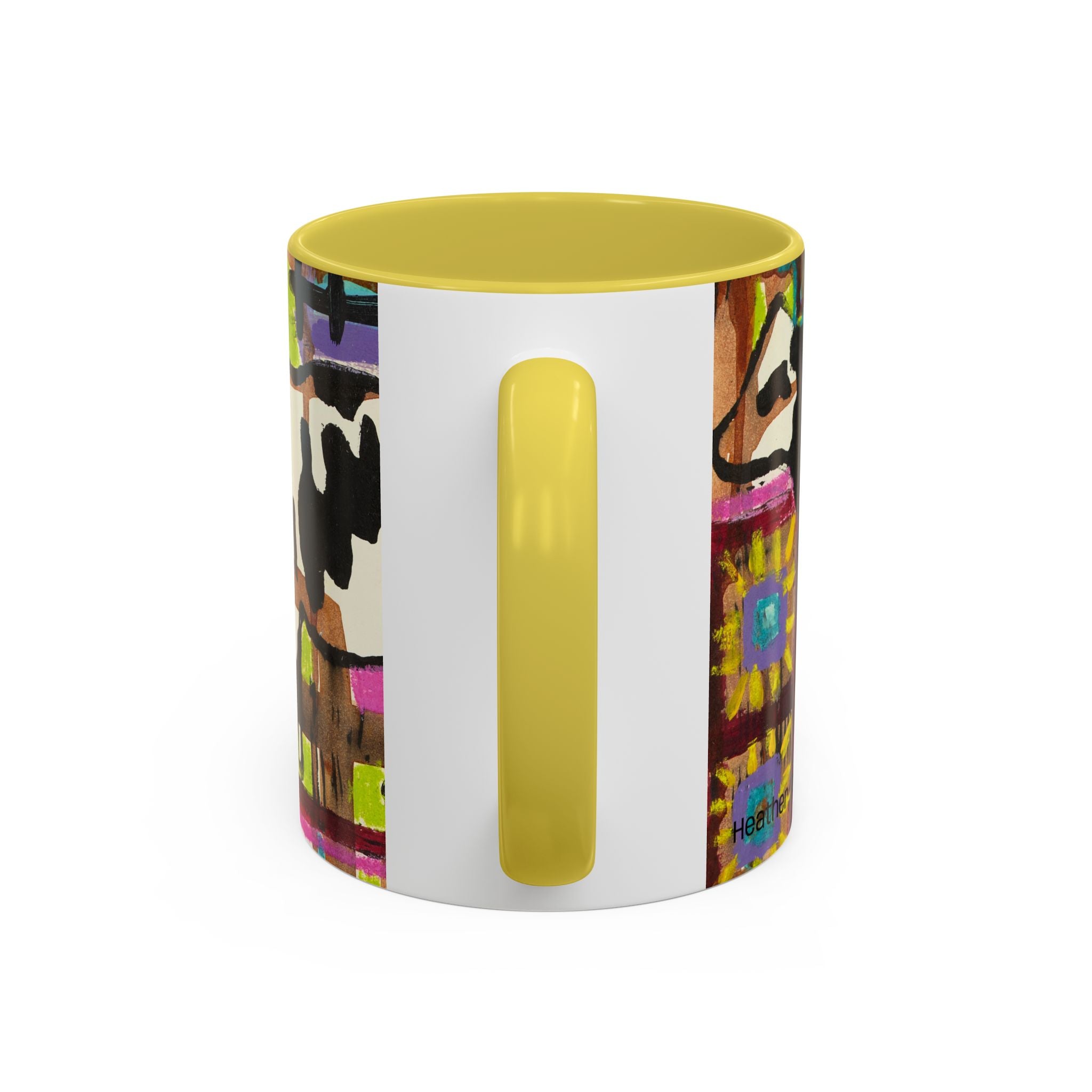 Abstract Colorblock Cow Art Mug — Vibrant Farmhouse Coffee Cup (11oz/15oz)
