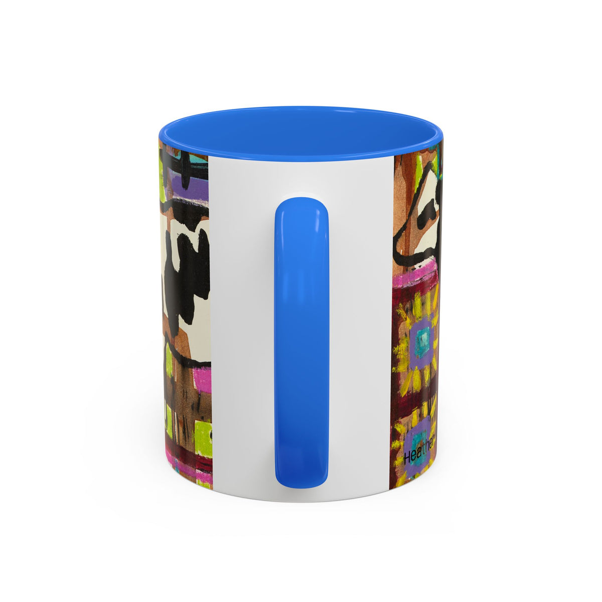 Abstract Colorblock Cow Art Mug — Vibrant Farmhouse Coffee Cup (11oz/15oz)