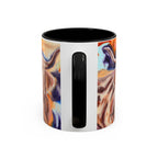 Highland Cow Accent Coffee Mug – Colorful Highland Cattle Art (11/15oz)