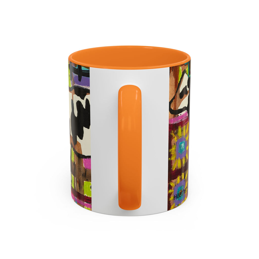 Abstract Colorblock Cow Art Mug — Vibrant Farmhouse Coffee Cup (11oz/15oz)