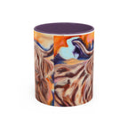 Highland Cow Accent Coffee Mug – Colorful Highland Cattle Art (11/15oz)