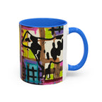 Abstract Colorblock Cow Art Mug — Vibrant Farmhouse Coffee Cup (11oz/15oz)
