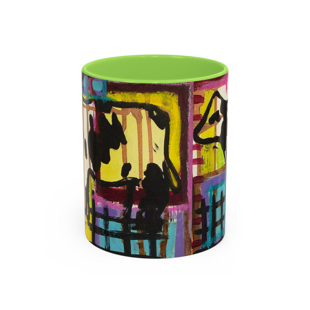 Abstract Colorblock Cow Art Mug — Vibrant Farmhouse Coffee Cup (11oz/15oz)