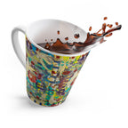 Abstract Colorful Latte Mug — Vibrant Modern Art Coffee Cup