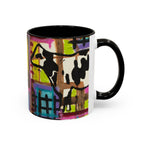 Abstract Colorblock Cow Art Mug — Vibrant Farmhouse Coffee Cup (11oz/15oz)