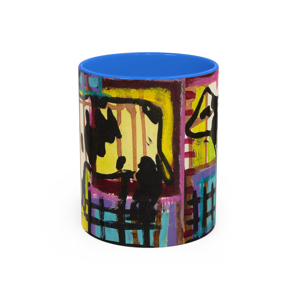 Abstract Colorblock Cow Art Mug — Vibrant Farmhouse Coffee Cup (11oz/15oz)