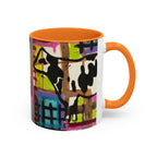 Abstract Colorblock Cow Art Mug — Vibrant Farmhouse Coffee Cup (11oz/15oz)