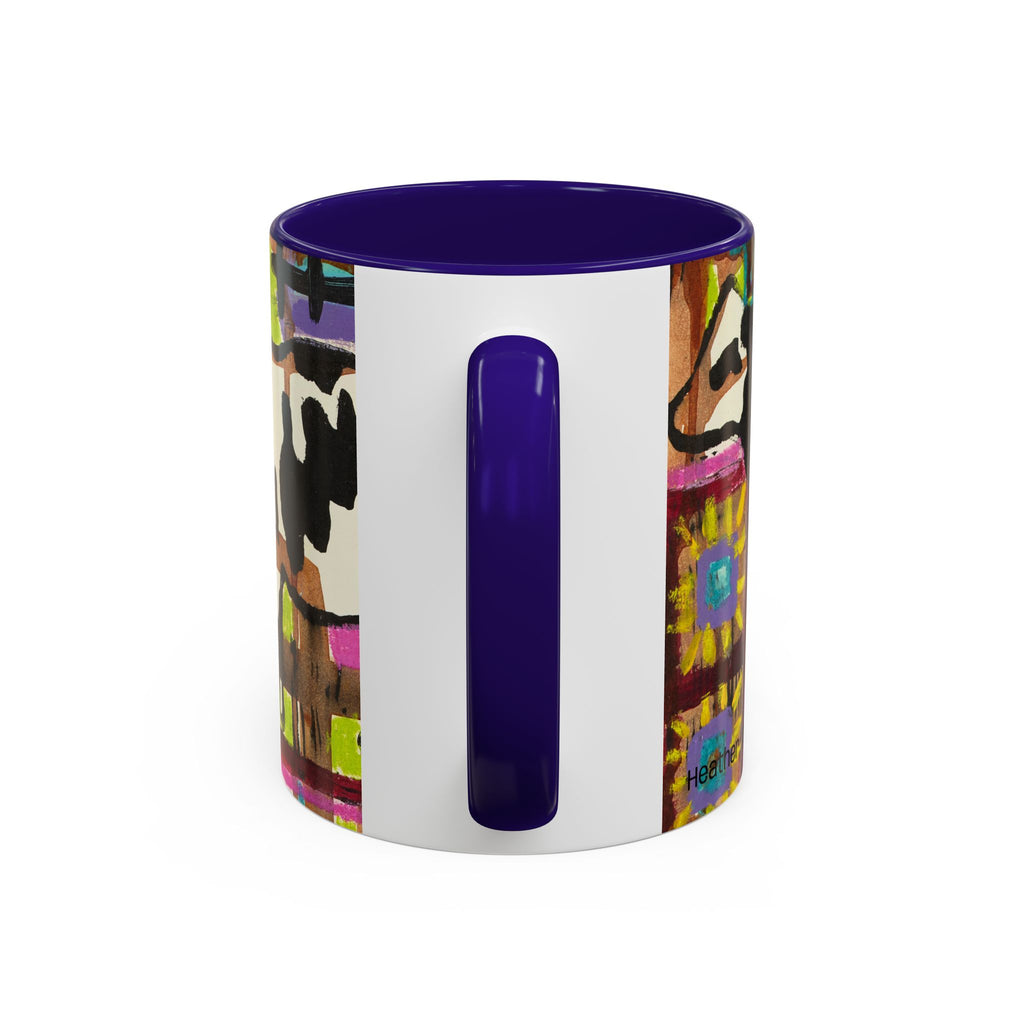 Abstract Colorblock Cow Art Mug — Vibrant Farmhouse Coffee Cup (11oz/15oz)
