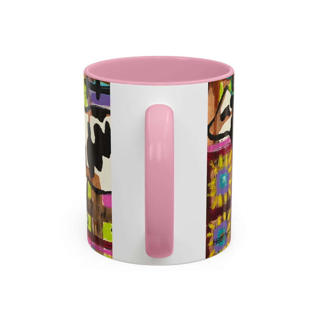 Abstract Colorblock Cow Art Mug — Vibrant Farmhouse Coffee Cup (11oz/15oz)
