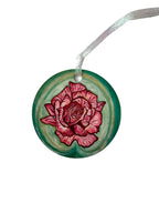 Rose ornament on circular background