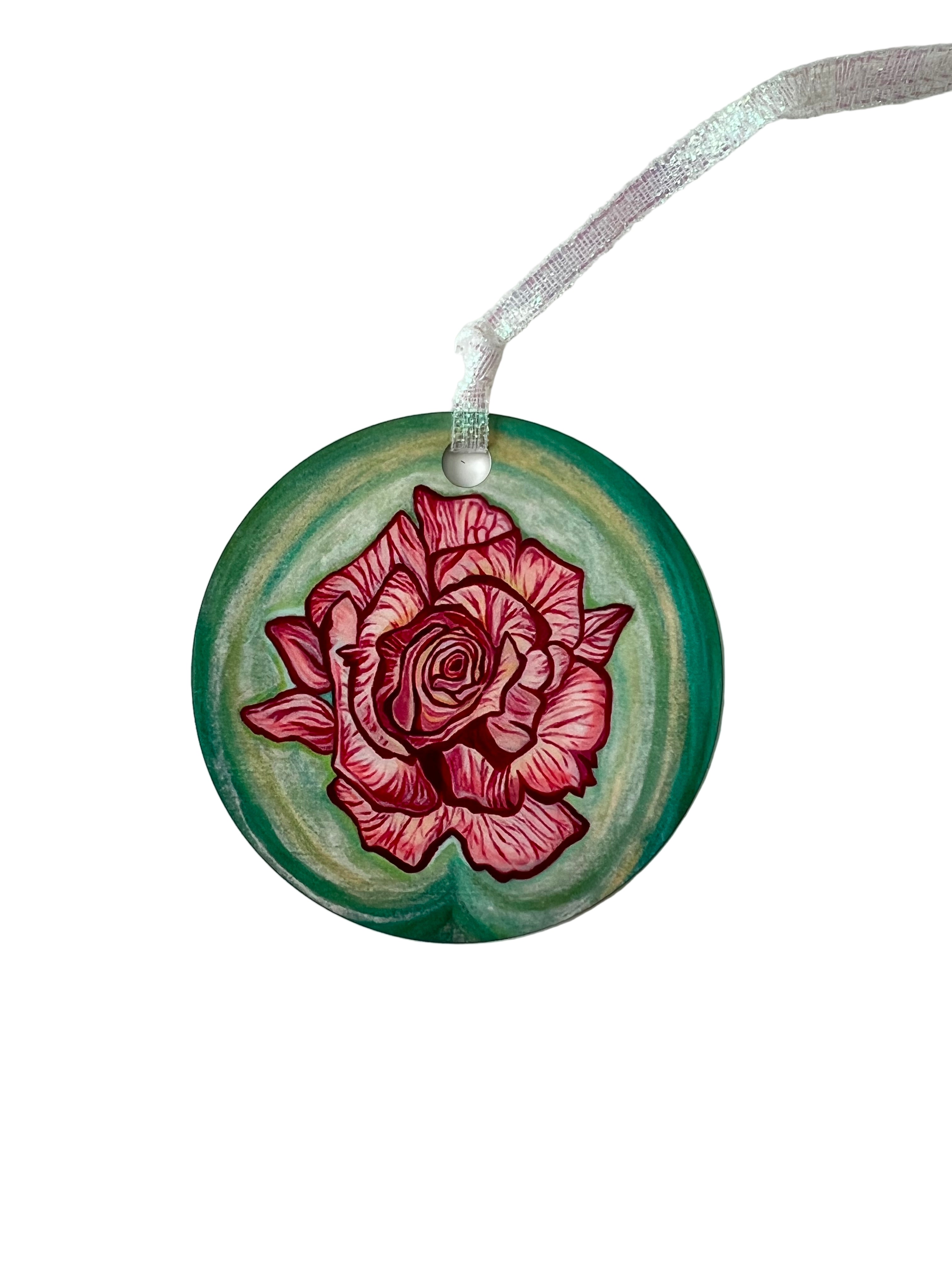 Rose ornament on circular background