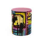 Abstract Colorblock Cow Art Mug — Vibrant Farmhouse Coffee Cup (11oz/15oz)