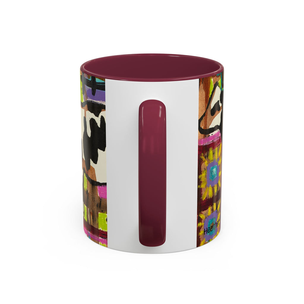 Abstract Colorblock Cow Art Mug — Vibrant Farmhouse Coffee Cup (11oz/15oz)