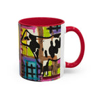 Abstract Colorblock Cow Art Mug — Vibrant Farmhouse Coffee Cup (11oz/15oz)