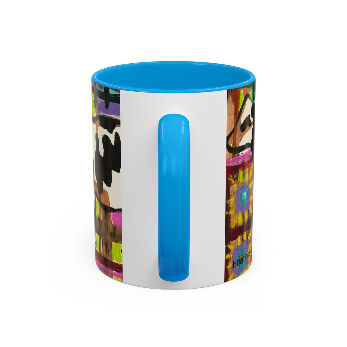 Abstract Colorblock Cow Art Mug — Vibrant Farmhouse Coffee Cup (11oz/15oz)