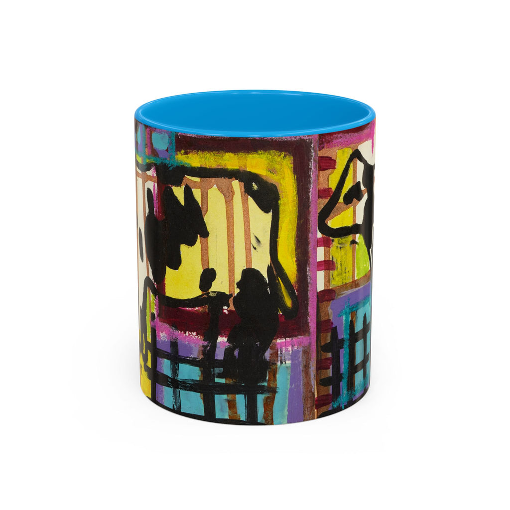 Abstract Colorblock Cow Art Mug — Vibrant Farmhouse Coffee Cup (11oz/15oz)