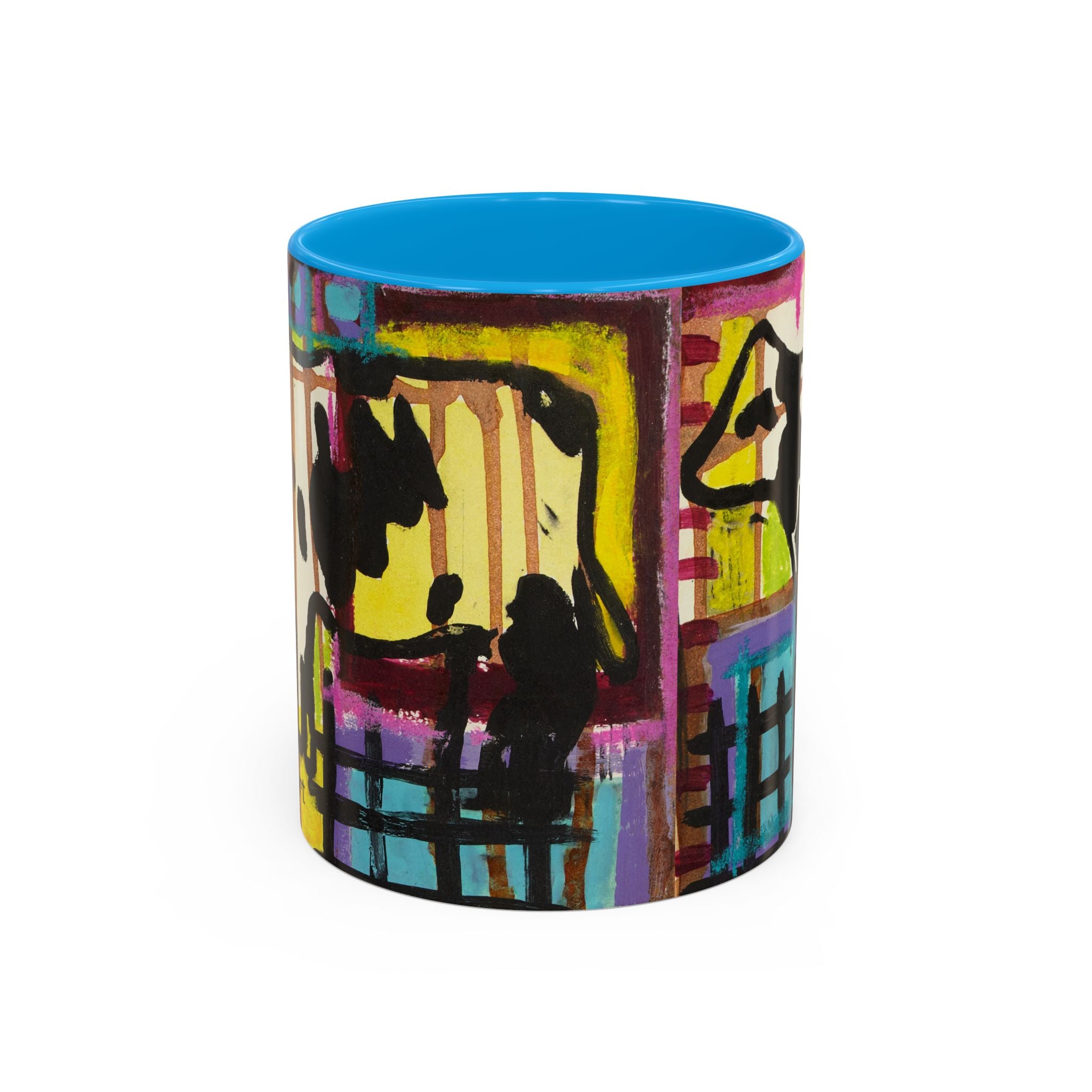 Abstract Colorblock Cow Art Mug — Vibrant Farmhouse Coffee Cup (11oz/15oz)