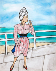 Vivian at the Ocean Front Promenade, 11" x 14" plus frame and matt.