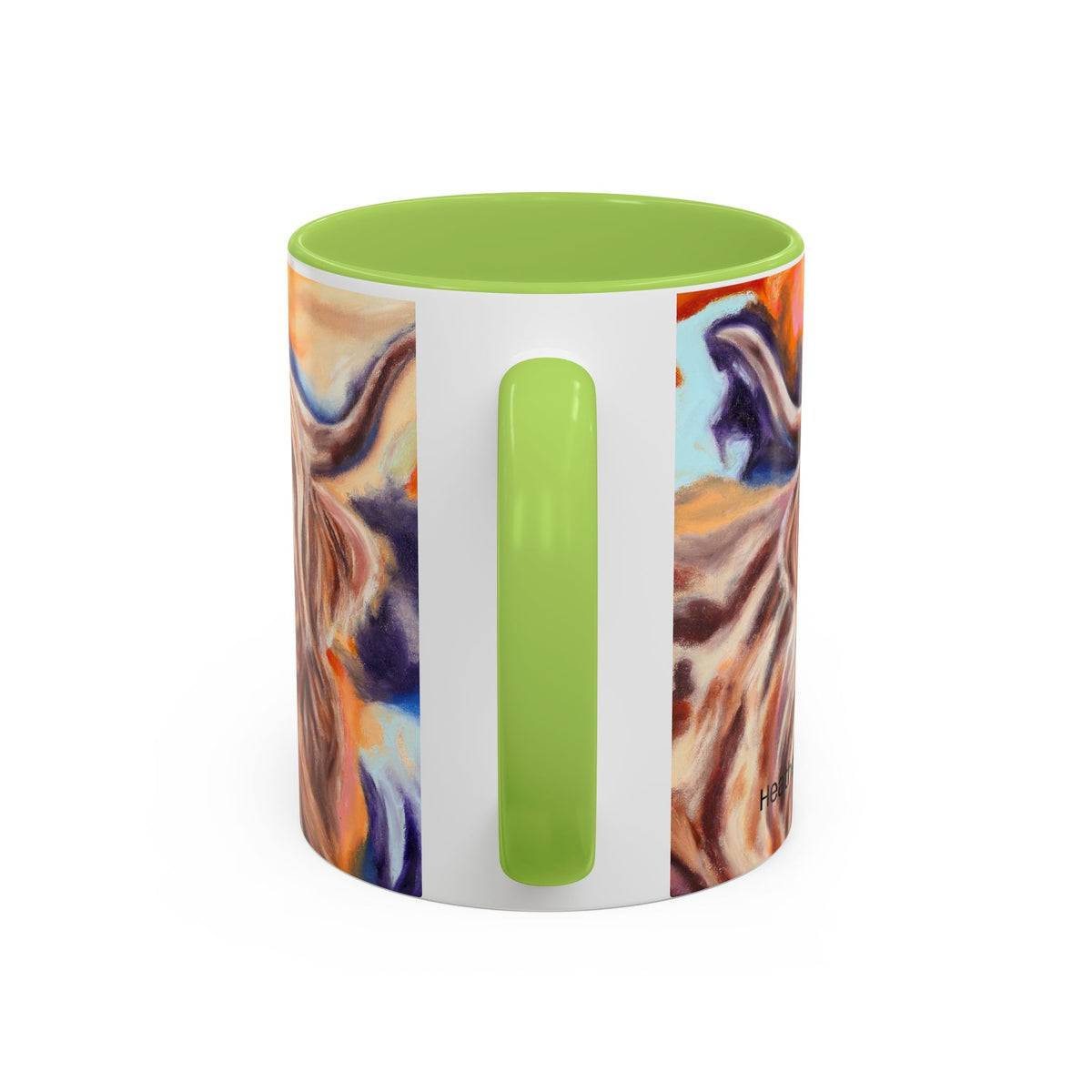 Highland Cow Accent Coffee Mug – Colorful Highland Cattle Art (11/15oz)