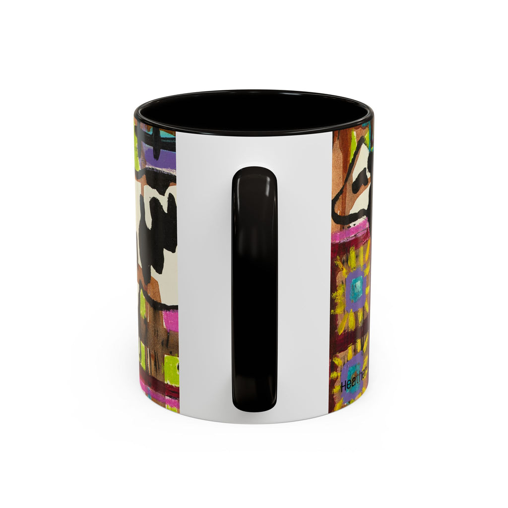 Abstract Colorblock Cow Art Mug — Vibrant Farmhouse Coffee Cup (11oz/15oz)