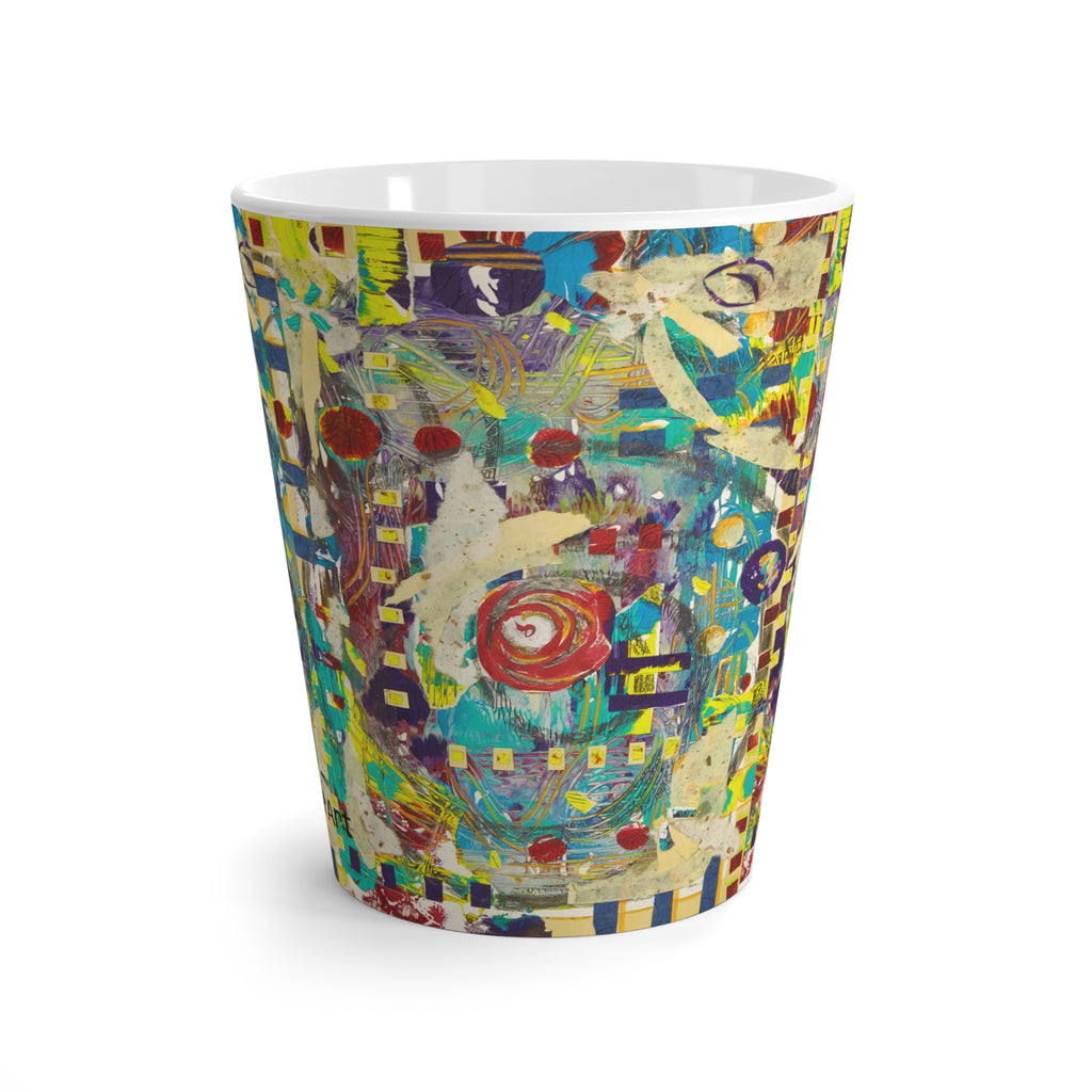 Abstract Colorful Latte Mug — Vibrant Modern Art Coffee Cup