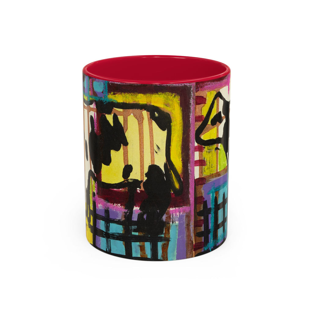 Abstract Colorblock Cow Art Mug — Vibrant Farmhouse Coffee Cup (11oz/15oz)