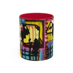 Abstract Colorblock Cow Art Mug — Vibrant Farmhouse Coffee Cup (11oz/15oz)