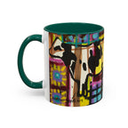 Abstract Colorblock Cow Art Mug — Vibrant Farmhouse Coffee Cup (11oz/15oz)