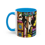 Abstract Colorblock Cow Art Mug — Vibrant Farmhouse Coffee Cup (11oz/15oz)