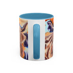 Highland Cow Accent Coffee Mug – Colorful Highland Cattle Art (11/15oz)