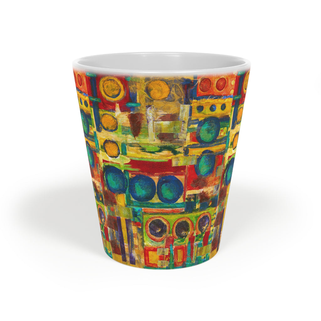Abstract Colorblock Latte Mug — Bright Geo Art 12oz