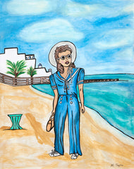 Gloria on the Golden Sands of Miami.  11” x 14” plus frame and matting