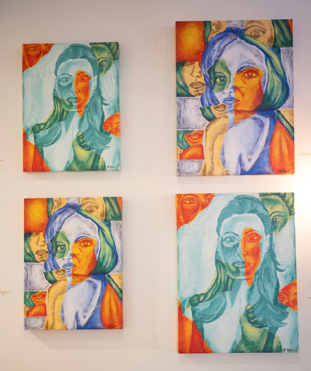 Staring into the Blue Canvas and Lost in Teal print  set (15" x 20"each)