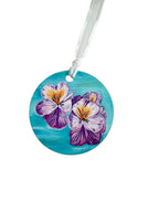 Purple pansies ornament