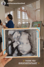 Mixed-Media Ultrasound Painting on 8" x 10" Wooden Canvas