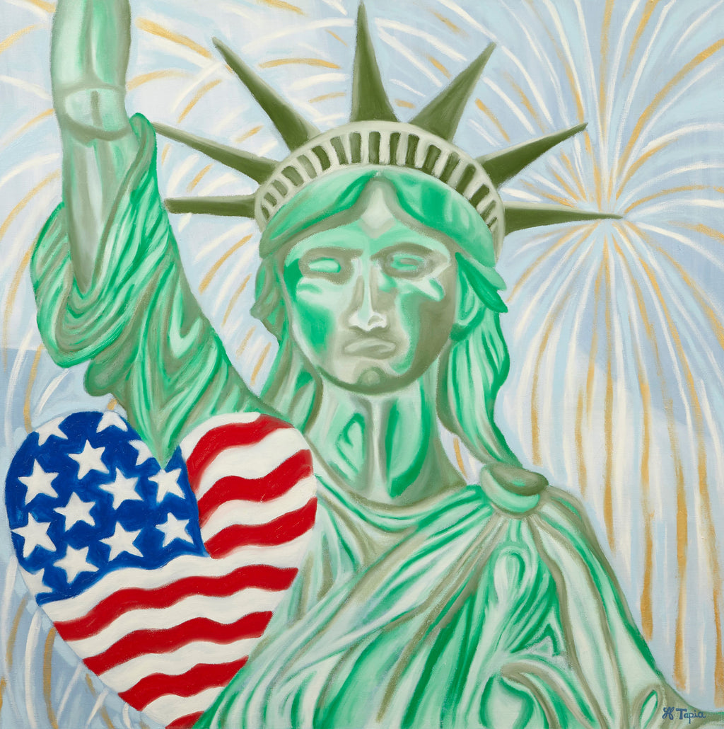 Lady Liberty, Oil and Acrylic Painting