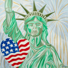 Lady Liberty, Oil and Acrylic Painting