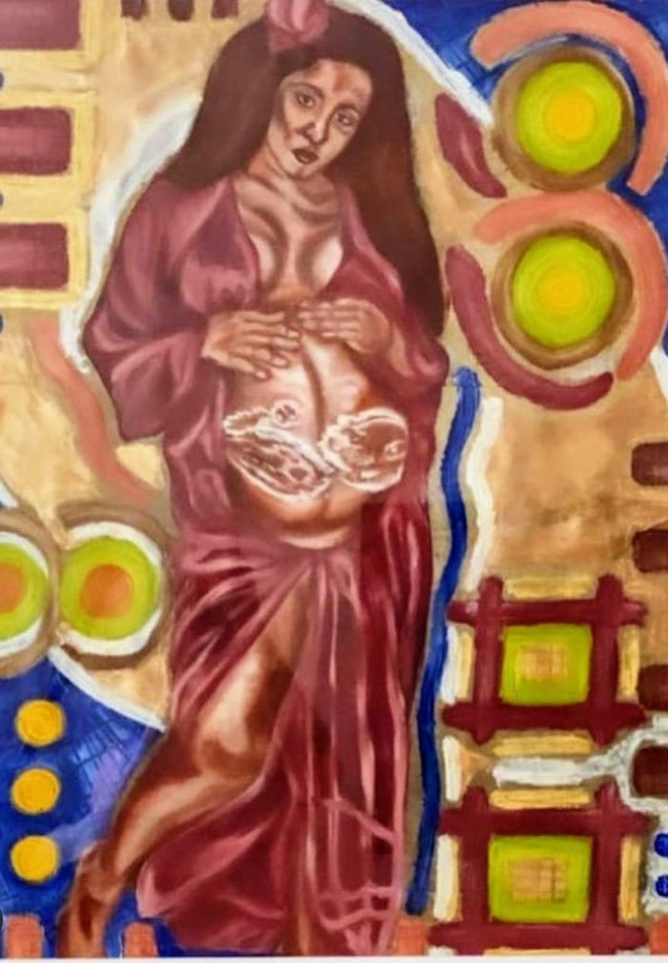 Custom Maternity and Ultrasound Sound Oil Painting, 18” x 24”