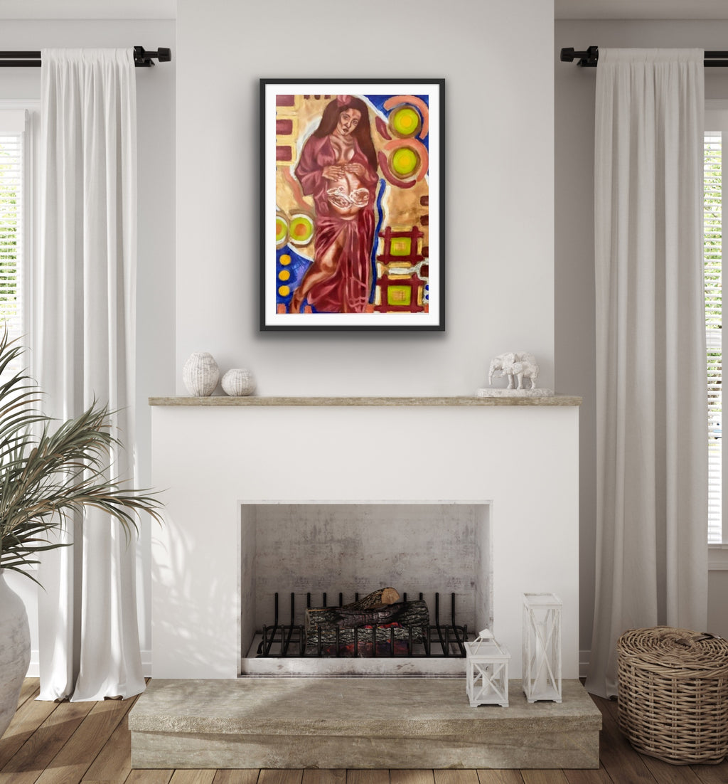 Custom Maternity and Ultrasound Sound Oil Painting, 18” x 24”