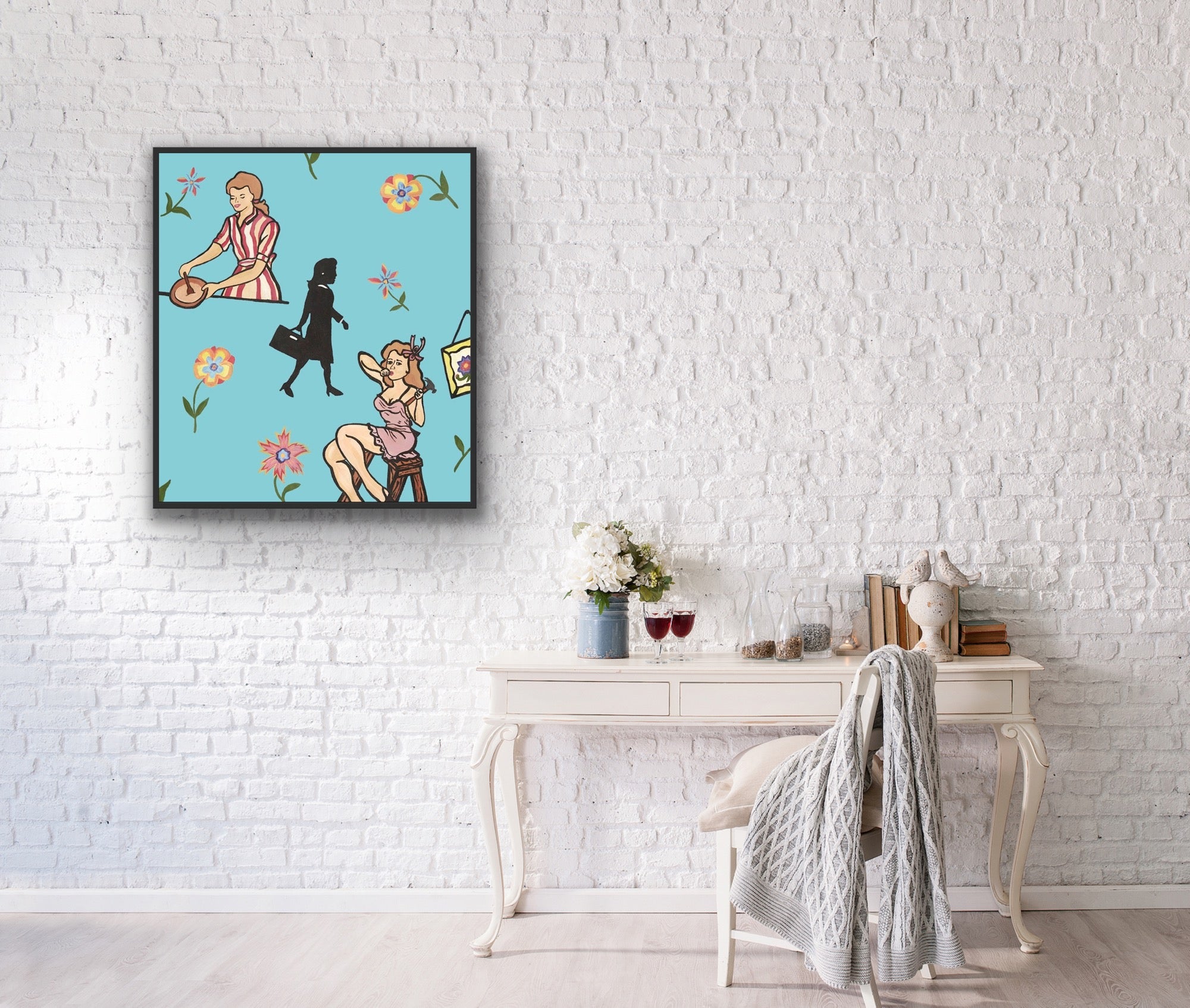 A Tribute to Women canvas print in black frame